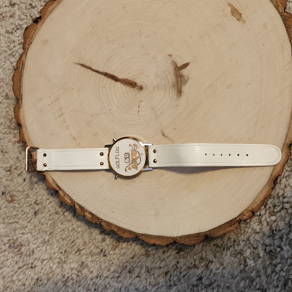 Vintage Brevete White Golf Log Watch Swiss Made